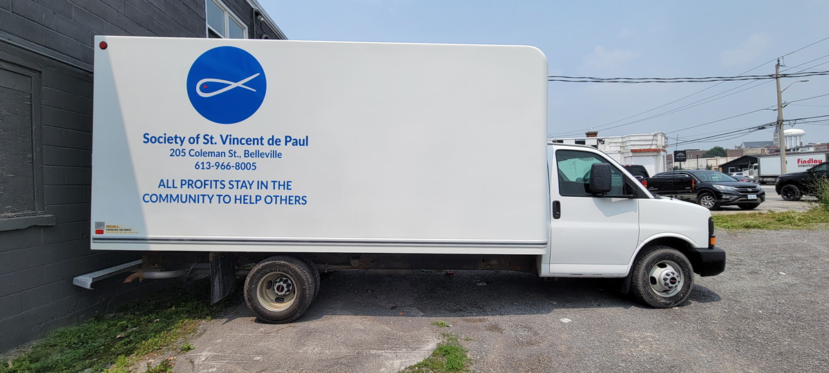 The St. Vincent de Paul Belleville delivery truck